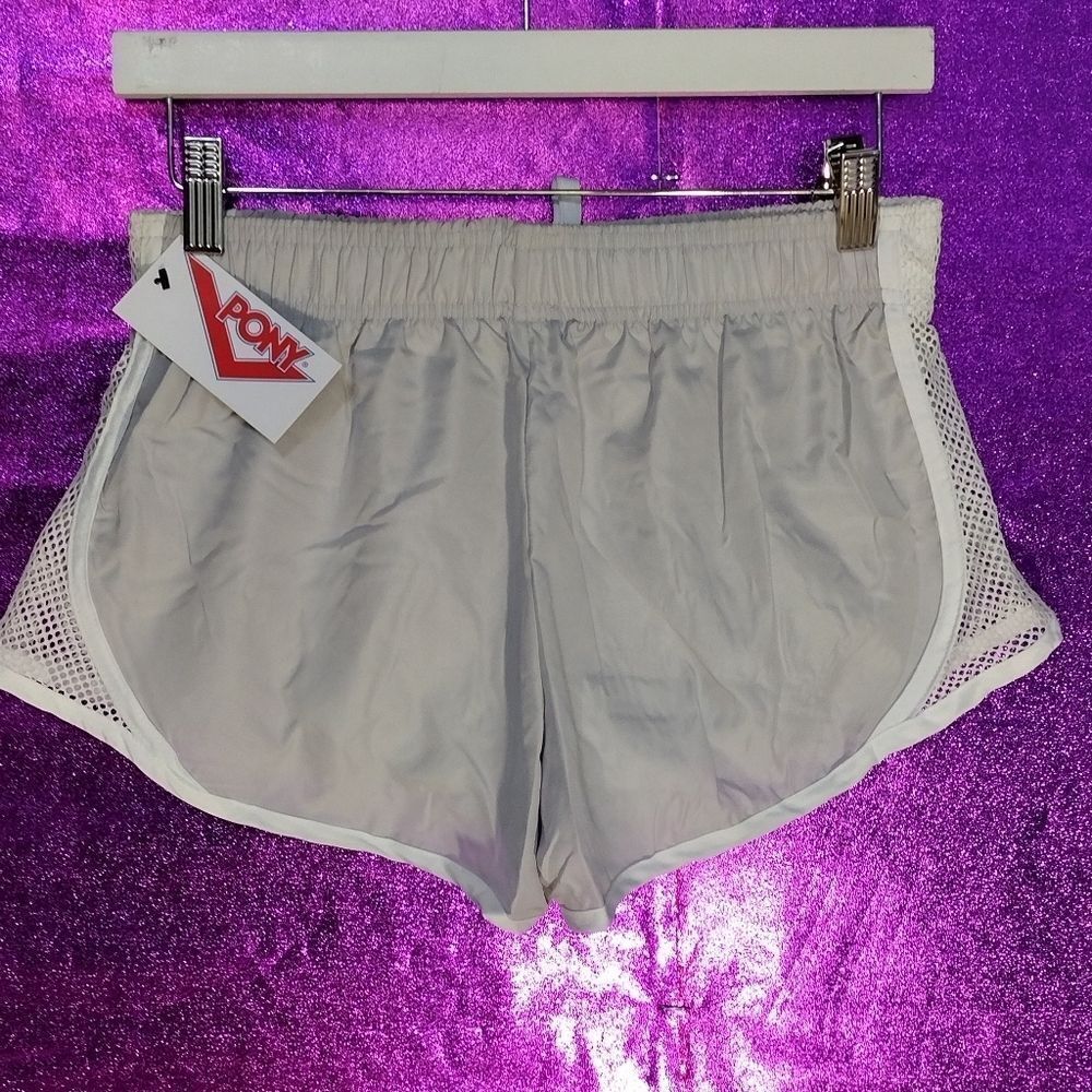 NWT PONY RETRO LIGHT GREY RUNNING ATHLETIC SHORTS SIZE XL and SMALL